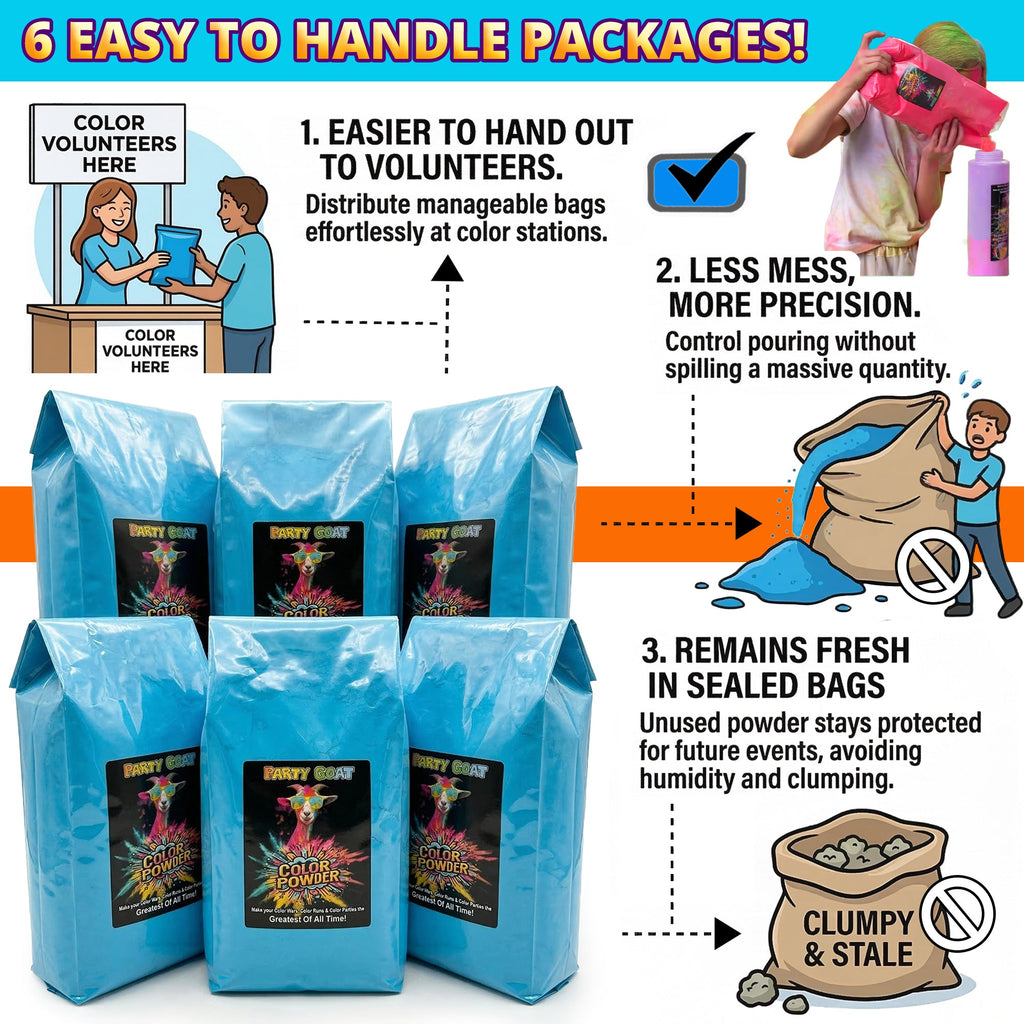Color Run Powder 11,34 kg Bulk Holi Powder - Einzelfarbenbox