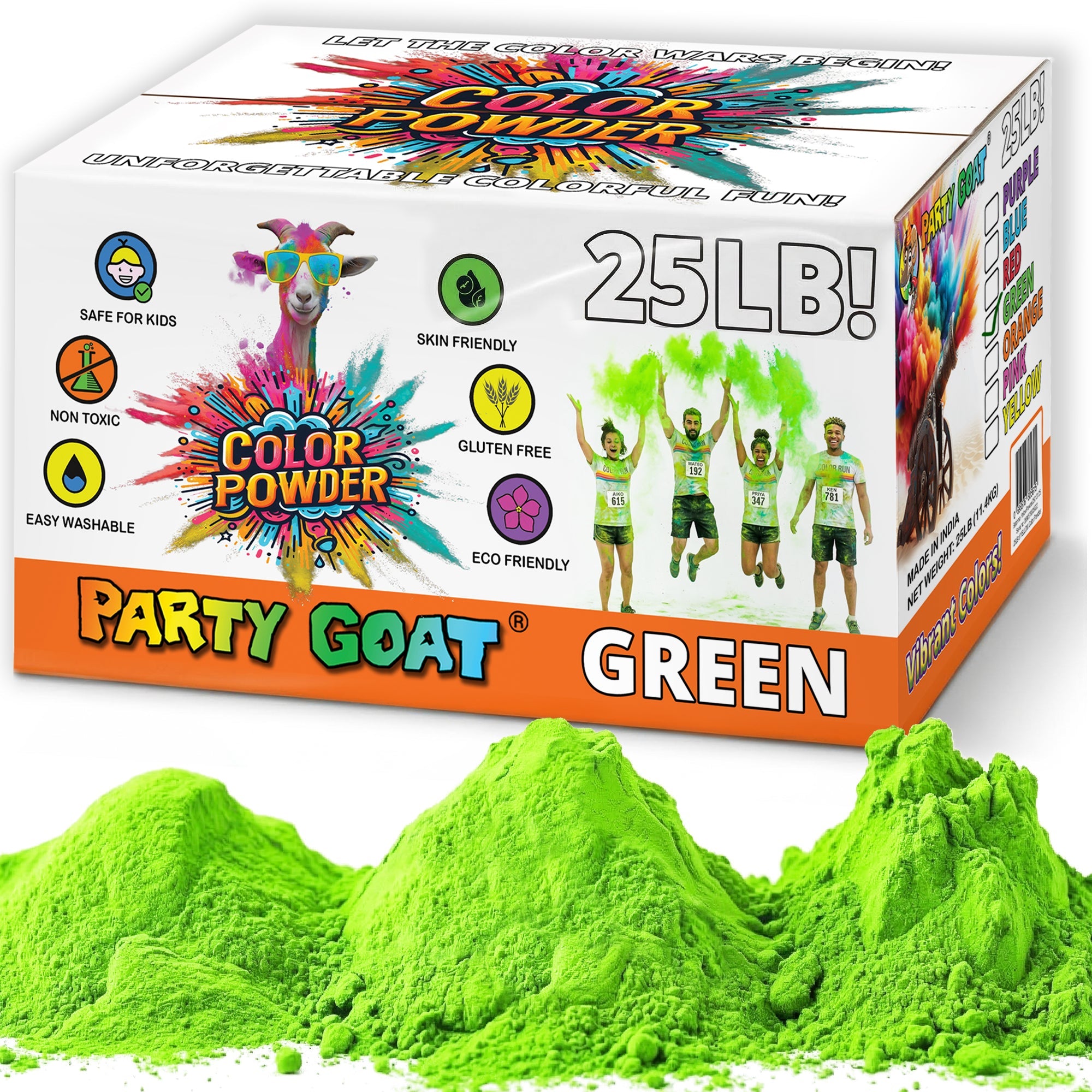 Color Run Powder 11,34 kg Bulk Holi Powder - Einzelfarbenbox