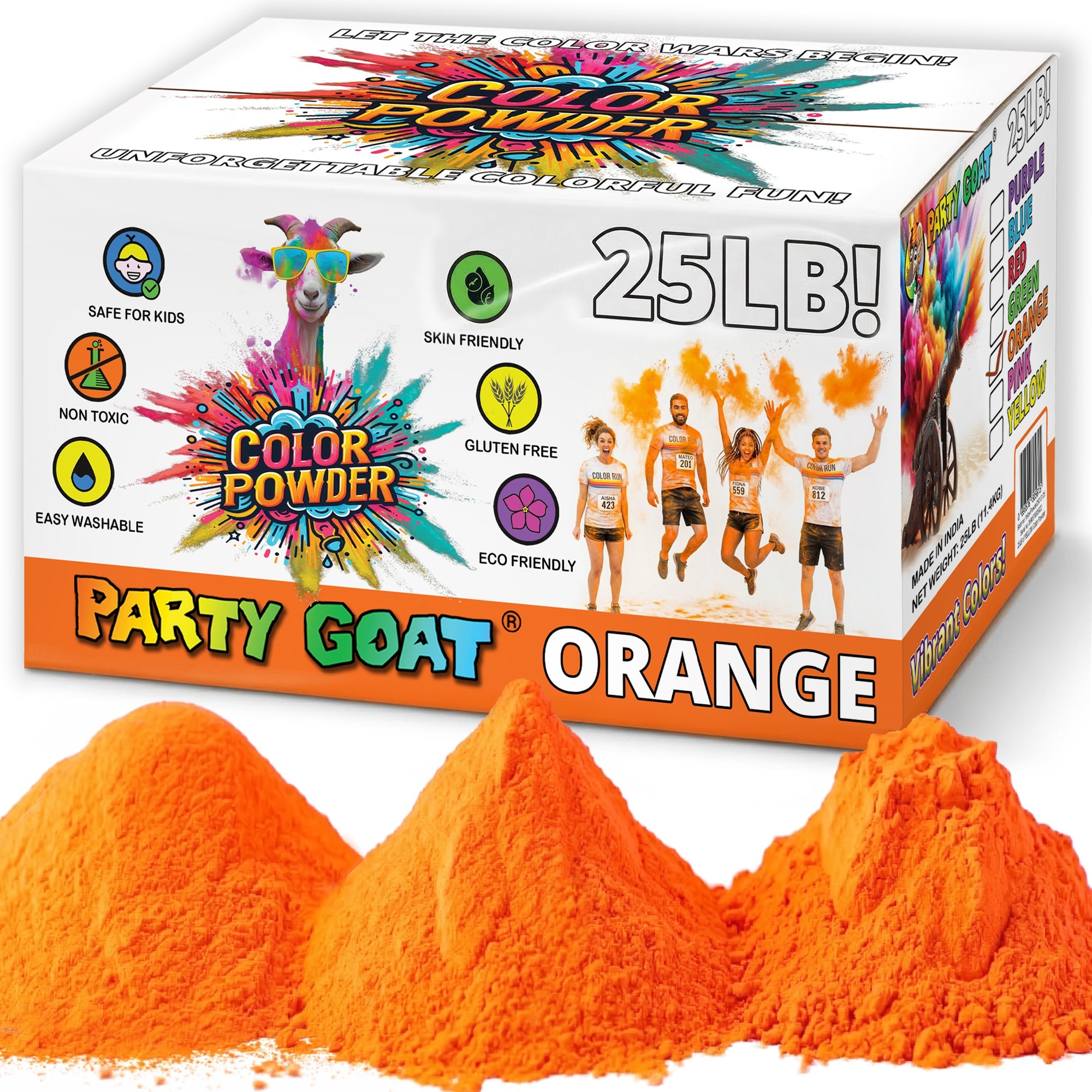 Color Run Powder 11,34 kg Bulk Holi Powder - Einzelfarbenbox