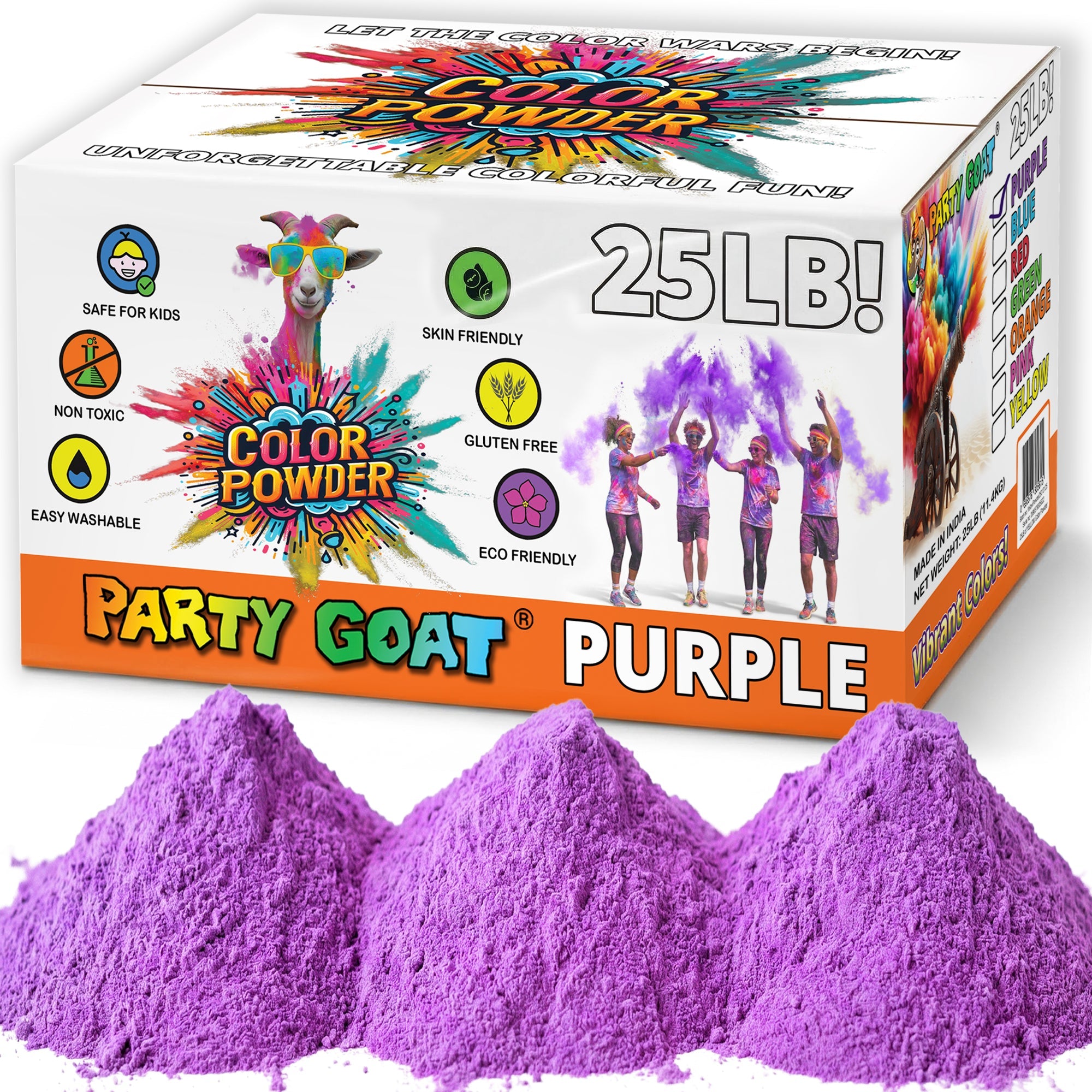 Color Run Powder 11,34 kg Bulk Holi Powder - Einzelfarbenbox