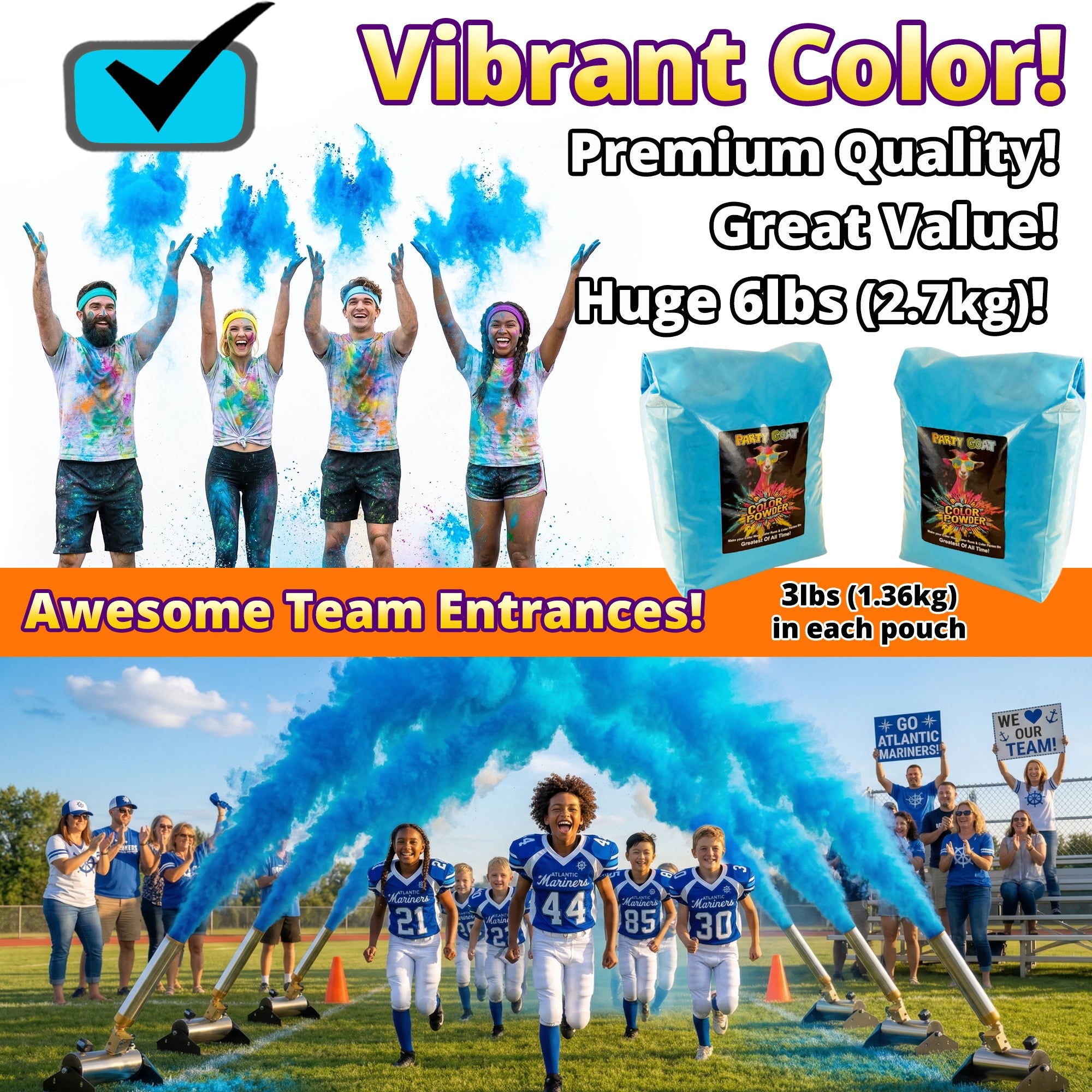 Holi Color Powder 2,72 kg - Color War & Color Run Powder - Einzelfarbenbox