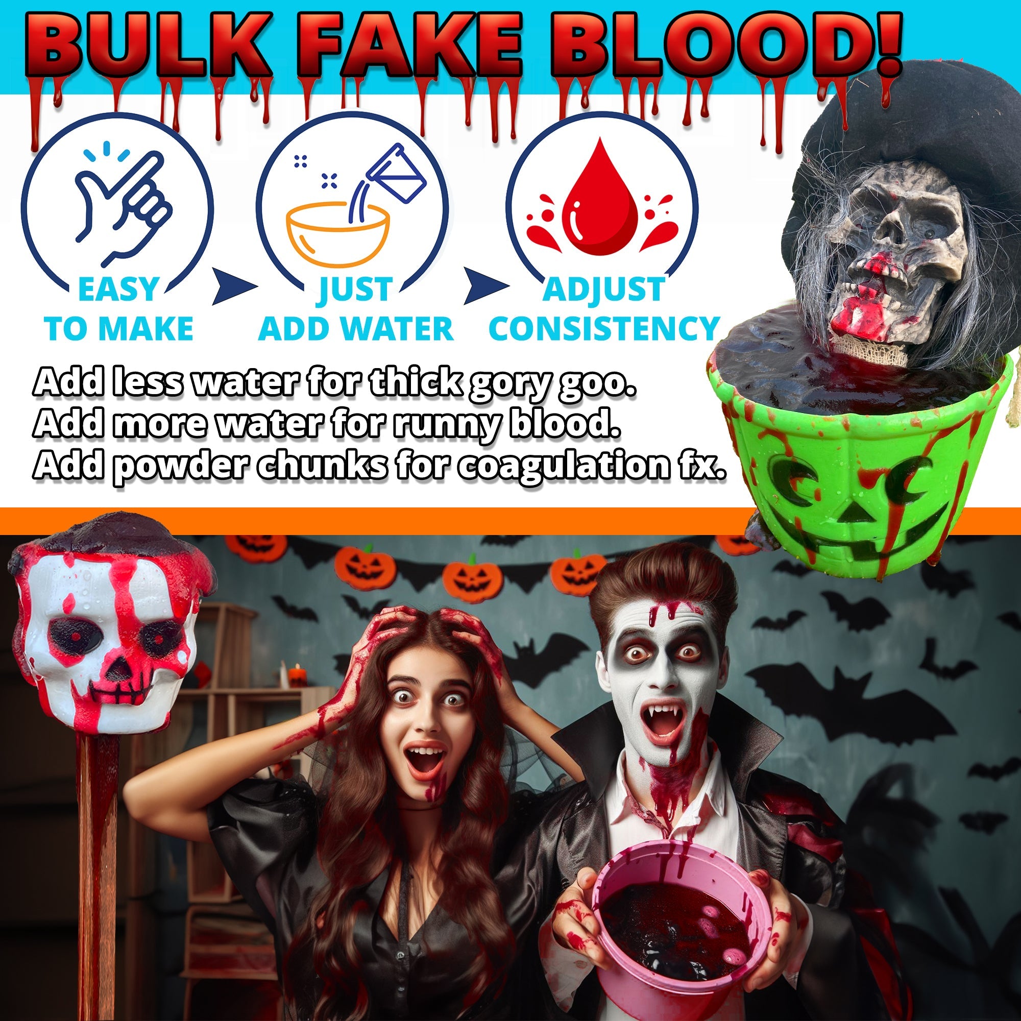 FAKE BLOOD: macht 15 Gallonen Blutrot Schleim!