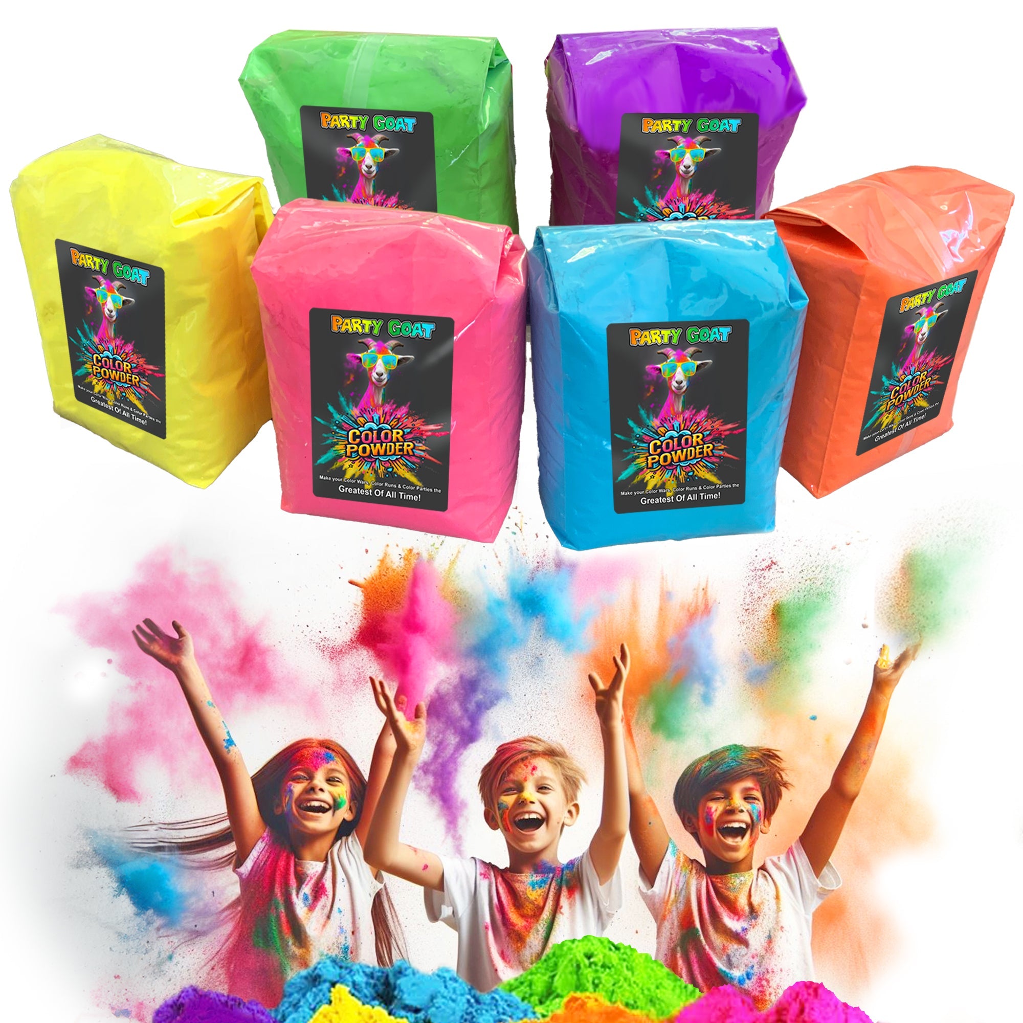 HOLI COLOR POWDER: 6 Color Packung! 8,16 kg (8,16kg) für Color Runs und Color Wars