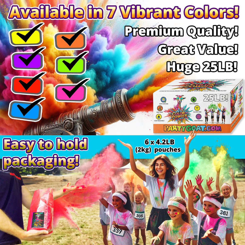 Color Run Powder 11,34 kg Bulk Holi Powder - Einzelfarbenbox