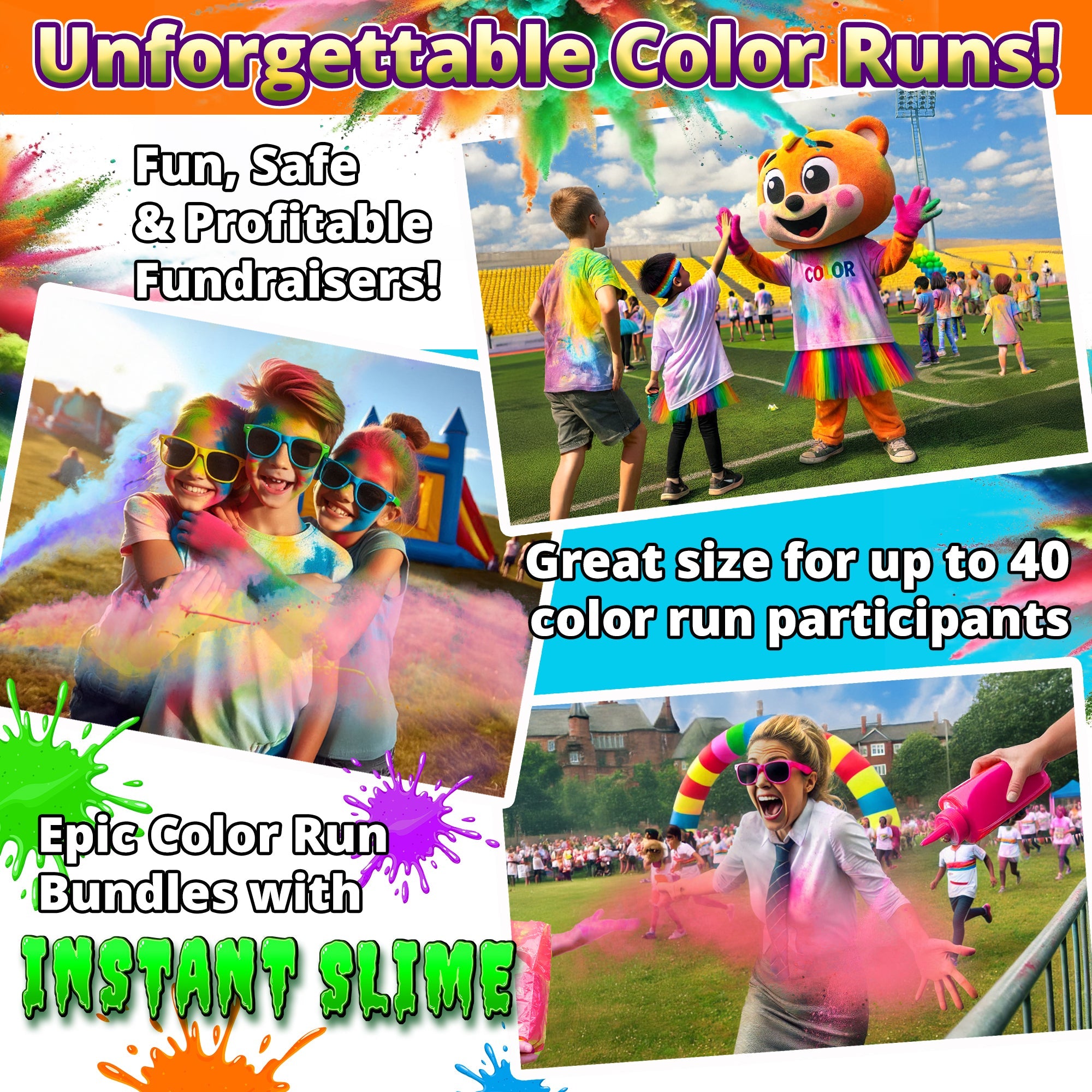 HOLI COLOR POWDER: 6 Color Packung! 8,16 kg (8,16kg) für Color Runs und Color Wars
