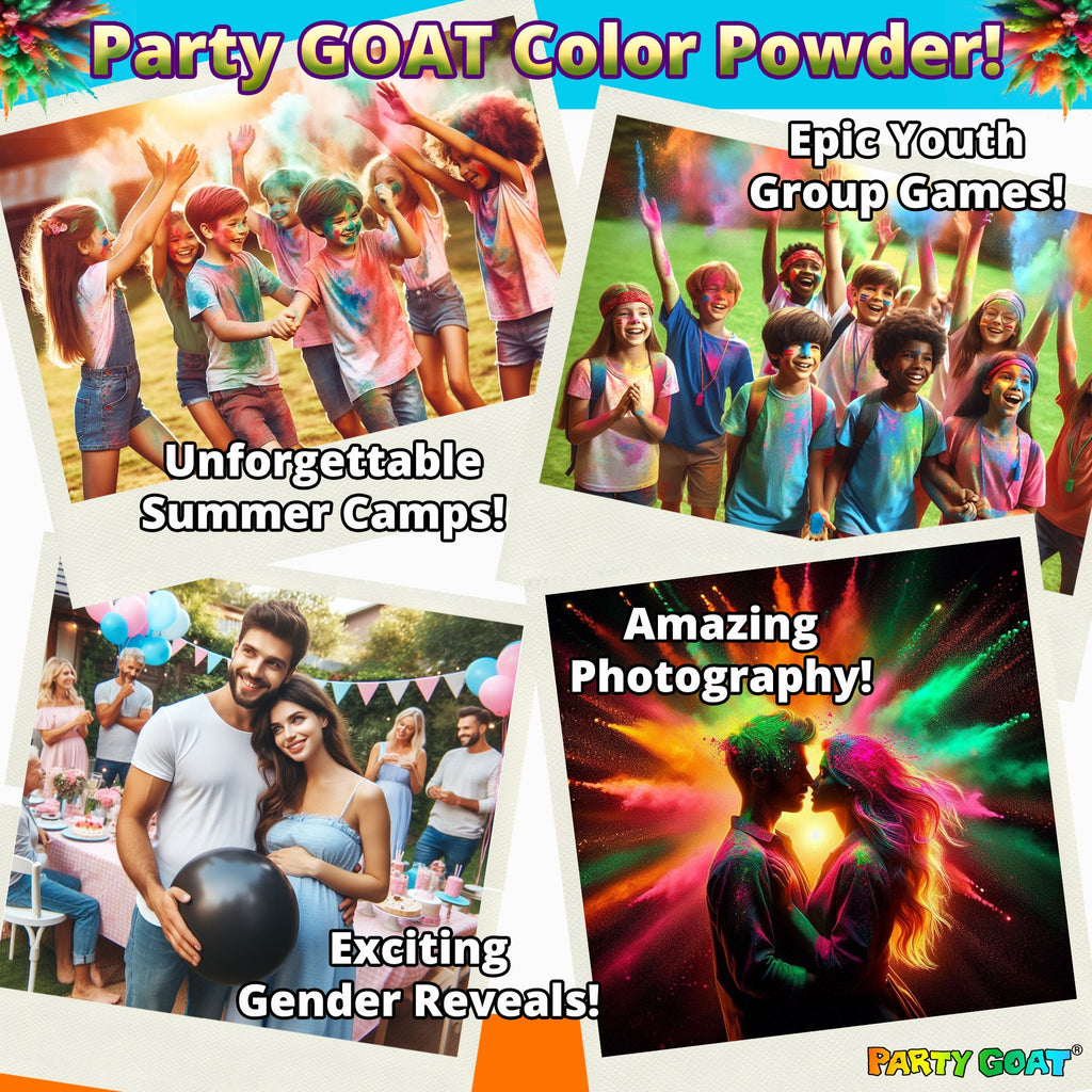 NEON COLOR POWDER: 4 Color Packung! 5,44 kg (5,5kg) für Color Runs & Glow Partys