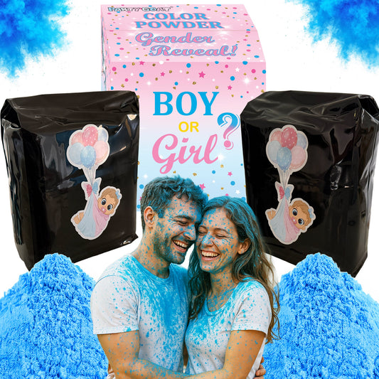 Gender Reveal Pulver - 2,72 kg lebendiges blaues oder rosa Pulver in Blackout-Taschen