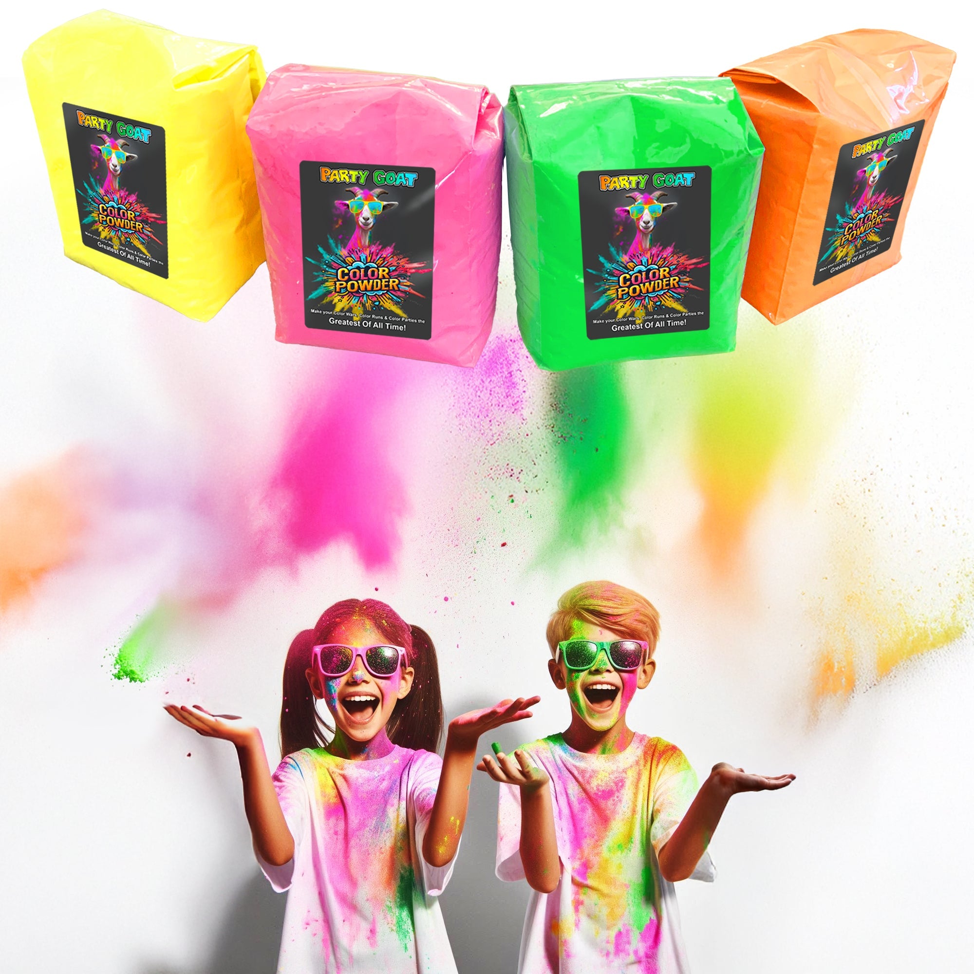NEON COLOR POWDER: 4 Color Packung! 5,44 kg (5,5kg) für Color Runs & Glow Partys